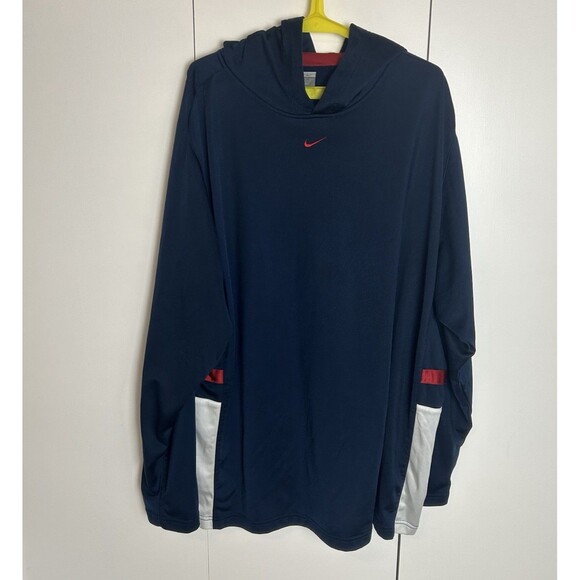 Vintage Nike Hoodie Men’s XXL Blue Red White Pullover Center Swoosh Lightweight - Picture 1 of 6